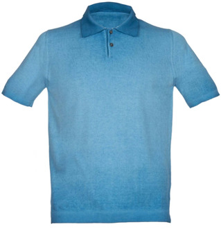 Turquoise Polo Shirt met Reverse Cold Alpha Studio , Blue , Heren - 2Xl,Xl,L,M,3Xl