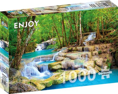 Turquoise Waterfall, Thailand Puzzel (1000 stukjes)