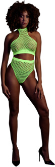 Turtle Neck en High Waist Slip - One Size - Neon Groen