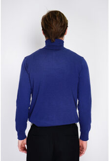 Turtleneck sweater bleu nuit - maat M Blauw