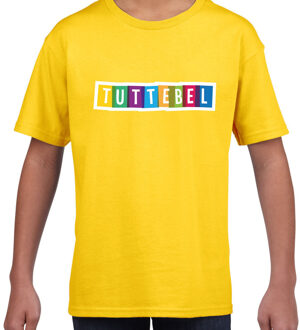 Tuttebel fun tekst t-shirt geel kids L (146-152)