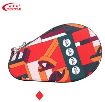 Tuttle Mode Multicolor Patroon Tafeltennis Racket Case Verdikte Duurzaam Ping Pong Bat Paddle Bag Hard Throwproof Draagbare model- E