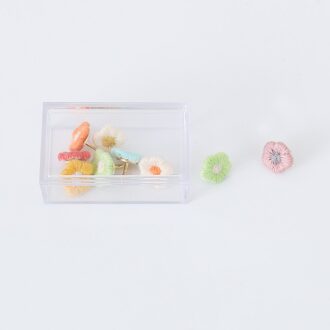 Tutu 10 Stks/doos Bloem Kaart Kopspijkers Push Pins Borduurwerk Wollen Garen, Kurk Boord Veiligheid Gekleurde Punaise Kantoor School