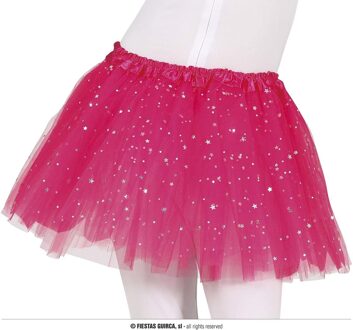 Tutu Fuchsia Met Zilveren Sterren Kind Roze
