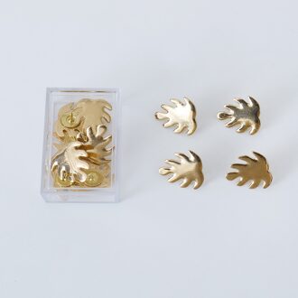 Tutu Ins 8 Stks/doos Metalen Kaart Bladeren Kopspijkers Push Pins, Kurk Boord Veiligheid Gekleurde Punaise Kantoor School