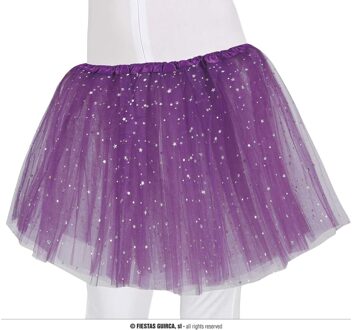 Tutu Paars Met Zilveren Sterren Kind Paars - Lila