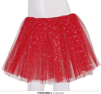 Tutu Rood Met Zilveren Sterren Kind Rood - Zalm