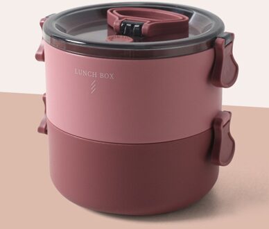 Tuuth Multi-layer Lunchbox Milieuvriendelijke Bpa Gratis Materiaal Thermische Voedsel Container Voor Kinderen Kantoor rood-2