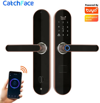 Tuya Fingerprint Smart Door lock Doorbell Electronic Lock Wifi Code RFID Card Key Digital Deadbolt Lock For Home Security