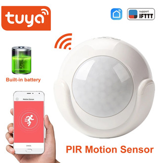 Tuya Mini WIFI PIR Motion Sensor Human Body Sensor Wireless Infrared Detector built-in battery Hole-free installation Smart Home