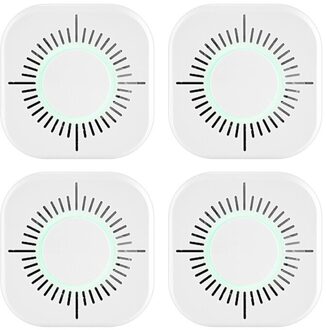 Tuya Rookmelder Wifi Draadloze Rook Brand Alarm Sensor Beveiliging Alarm Voor Domotica Met Smart Leven App 4 stk