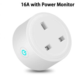Tuya Smart Leven Uk Plug Smart Socket Wifi Verbinding Afstandsbediening Met Power Statistieken Timing Functie Voor Alexa Google Thuis 1stk 16A