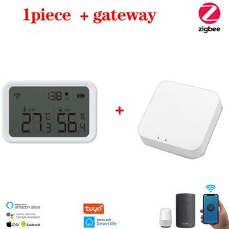 Tuya Smart Leven Zigbee Temperatuur En Vochtigheid Sensor Indoor Hygrometer Thermometer Met Lcd-scherm Ondersteuning Alexa Google Thuis 1stk en gateway