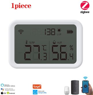 Tuya Smart Leven Zigbee Temperatuur En Vochtigheid Sensor Indoor Hygrometer Thermometer Met Lcd-scherm Ondersteuning Alexa Google Thuis 1stuk