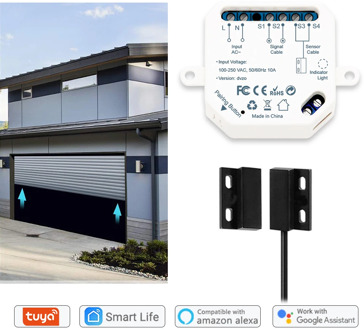 Tuya Smart Life Garage Door Sensor Opener Controller WiFi Switch Amazon Alexa Echo Google Home DIY Smart Home App Alert No Hub