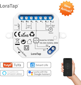 Tuya Smart Life WiFi Blind Curtain Switch Module for Rolling Shutter Google Home Alexa Voice Control App Timer DIY LoraTap