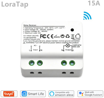 Tuya Smart Life WiFi Switch Module Breaker 15A, Google Home Amazon Alexa Echo Voice Control App Timer Remote Control light Pump