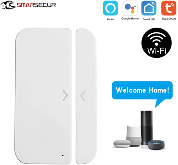 Tuya Smart WiFi Door Window Sensor Magnetic Detector Door Open / Closed Detectors APP Control Work With Amazon Alexa