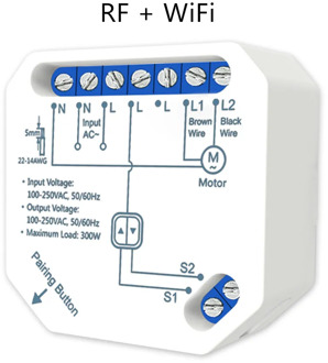 Tuya Smart WiFi RF Electric Curtain Blind Switch Module for Roller Shutter Motor , work with LoraTap Shutter Remote