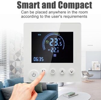 Tuya Smart WiFi Wall Thermostat Programmable Remote Control NTC Sensor LCD Display Touch Button Water Heating Warm Floor Underfloor Digital Thermoregulator Temperature Controller for Home Room