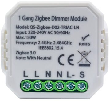 Tuya Smart Zigbee Dimmer Module 1/2 Gang Met Neutrale 2 Weg Draadloze Controle Werkt Met Alexa Google 220-240V Automatisering 1 manier 1stk