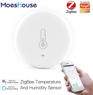 Tuya Smart ZigBee Smart Temperature And Humidity Sensor Battery Powered Security With Tuya Smart Life App Alexa Google Home