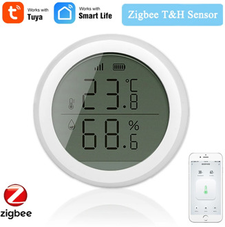 Tuya Smart Zigbee Smart Temperature And Humidity Sensor With LED Screen Display Battery Supply For Zigebee Smart Home Securuty
