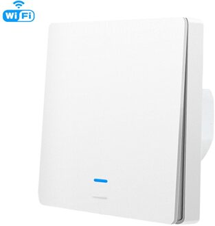 Tuya Wifi Smart Switch 86 Eu Lichtschakelaar Werken Met Alexa Google Home 1 2 3 Gang 2200W Muur schakelaar Voice Control Smart Leven App wit 1 Gang