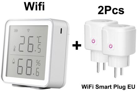 Tuya Wifi & Zigbee Temperatuur En Vochtigheid Sensor Controller Indoor Hygrometer Thermometer Met Google Assistent Voor Smart Hom Wifi model- reeks 2