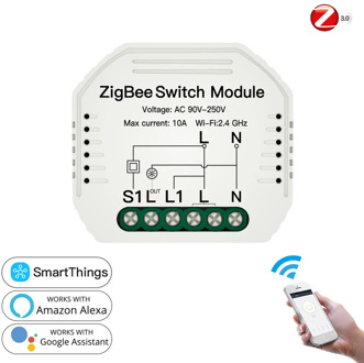 Tuya ZigBee 3.0 Smart Light Switch Module SmartThings Required APP Remote Control Work With Alexa Google Home For Voice Control