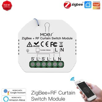 Tuya Zigbee Brug Smart Home Zigbee Gateway Hub Afstandsbediening Zigbee Apparaten Via Smart Leven App Werkt Met Alexa Google thuis 04 Curtain Switch