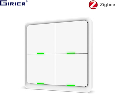 Tuya ZigBee Scene Switch 4 Gang, Smart Wireless Remote Control Universal Button Switch, Works with All Tuya Wifi/ZigBee Devices