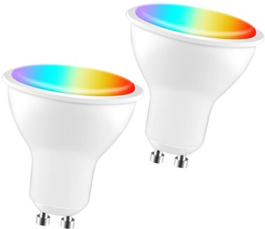 Tuya Zigbee Slimme Lamp 4W Kleur Veranderende Rgbcw Led Lamp Dimbare Gu10 100V-240V Smart leven App Voice Control Met Alexa 2stk bulb
