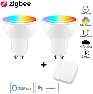 Tuya Zigbee Slimme Lamp 4W Kleur Veranderende Rgbcw Led Lamp Dimbare Gu10 100V-240V Smart leven App Voice Control Met Alexa option 2