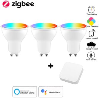 Tuya Zigbee Slimme Lamp 4W Kleur Veranderende Rgbcw Led Lamp Dimbare Gu10 100V-240V Smart leven App Voice Control Met Alexa option 3
