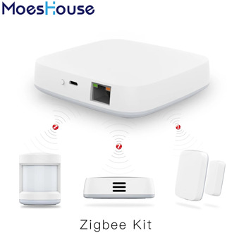 Tuya Zigbee Smart Gateway Hub Home Automation Scene Security Alarm Kit PIR Door&Window Temperature&Humidity Sensor Smart Life