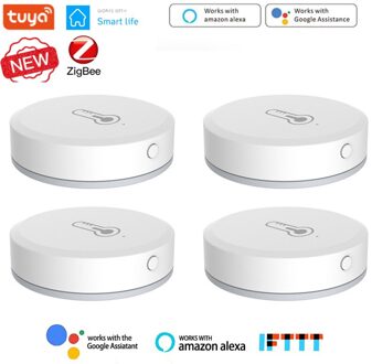 Tuya Zigbee Smart Home Temperatuur En Vochtigheid Sensor Batterij Aangedreven Werkt Met Google Assistent En Tuya Zigbee Hub 4stk Sensors