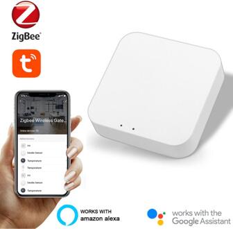 Tuya Zigbee Smart Home Wifi Temperatuur En Vochtigheid Sensor Met Led Screen Werk Met Alexa Google Assistent En Tuya Zigbee hub gateway