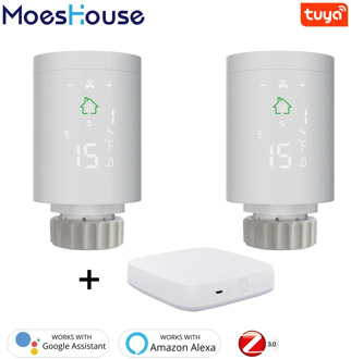 Tuya ZigBee3.0 Smart Radiator Actuator Programmable Thermostatic Radiator Valve Temperature Controller Voice Control via Alexa