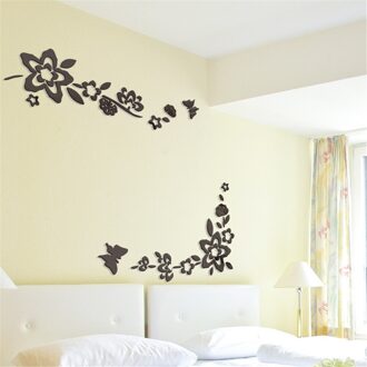 Tv Achtergrond Muur Decoratie Foto Muur Decoratieve Acryl Spiegel Stickers Behang Slaapkamer Woonkamer Home Decor Accessoires zwart