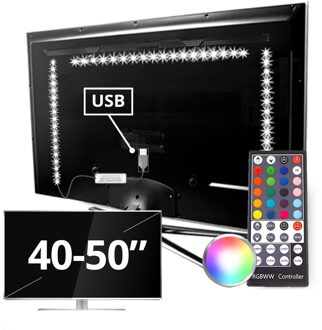 Tv backlight set met 3 RGBWW ledstrips voor tv's 40-50 inch | ledstripkoning