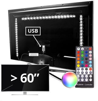 Tv backlight set met 3 RGBWW ledstrips voor tv's >60 inch | ledstripkoning