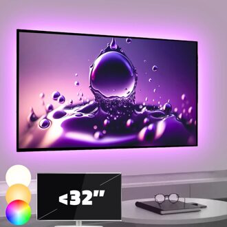TV backlight set met 4 RGBWW ledstrips voor TV’s <32 inch