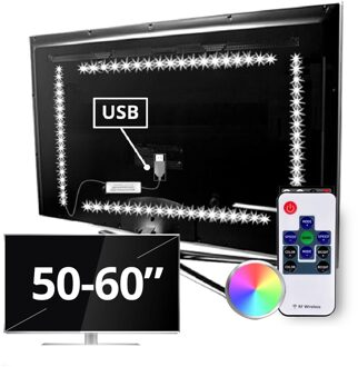 Tv led strip set met 4 RGB strips voor tv's 50 tot 60 inch | met afstandsbediening | ledstripkoning