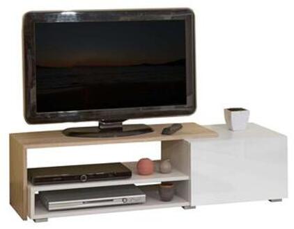 TV-meubel Astrup - wit/eiken - 32x120x42 cm - Leen Bakker Bruin - 42 x 32
