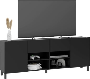 Tv-Meubel Brighton XL 182 cm breed zwart