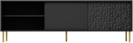 Tv-meubel Bullet mat zwart 180 cm breed Zwart,Goud