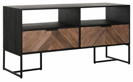 TV-meubel 'Criss Cross' Hout en staal, 120cm Naturel - 120 cm