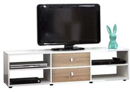 TV-meubel Kviljo - wit/eikenkleur - 37,2x148,5x40 cm - Leen Bakker - 40 x 148.5 x 37.2