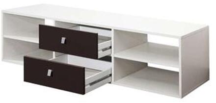 TV-meubel Kviljo - wit/zwart - 37,2x148,5x40 cm - Leen Bakker - 40 x 148.5 x 37.2